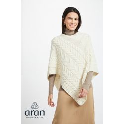 Aran Woolen Mills Damen - Poncho aus Supersoft Merinowolle