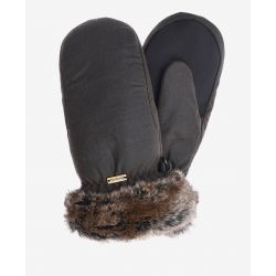 Barbour Handschuhe Damen - Wax Mittens with Fur Trim